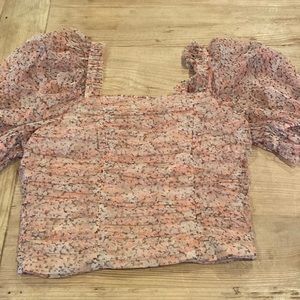 Pink flower crop top